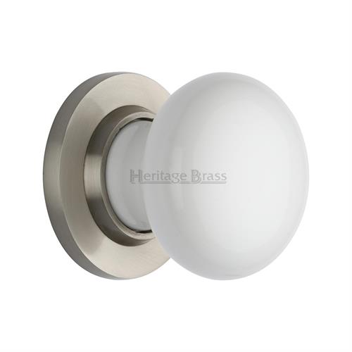 PORCELAIN MORTICE DOOR KNOB WITH CONCEALED ROSE - (4 DESIGN OPTIONS)